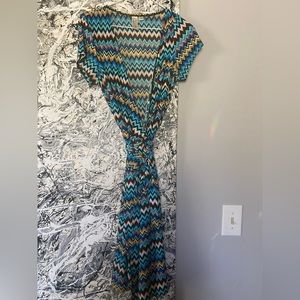 Southwestern abstract wrap around dress.